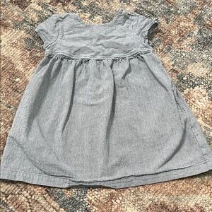 Hanna Andersson Blue Pinstripe 100% Cotton Thick Kids Dress